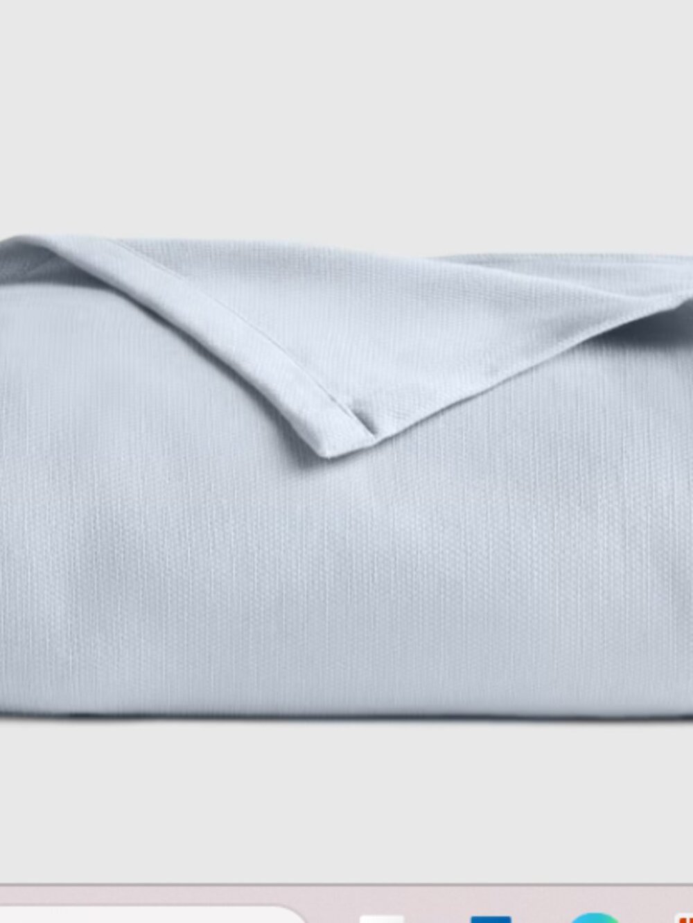 Quince Luxury Organic Cotton Bed Blanket Light Blue F/Q NWOT